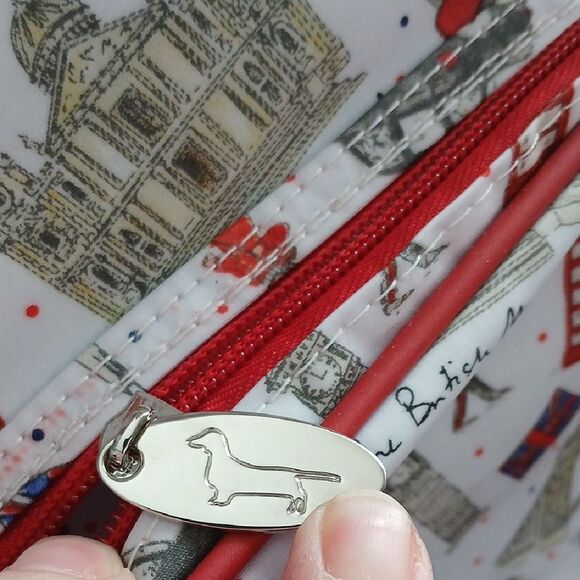 Milly Green London Themed Backpack with Red Accents - Picture 3 of 5